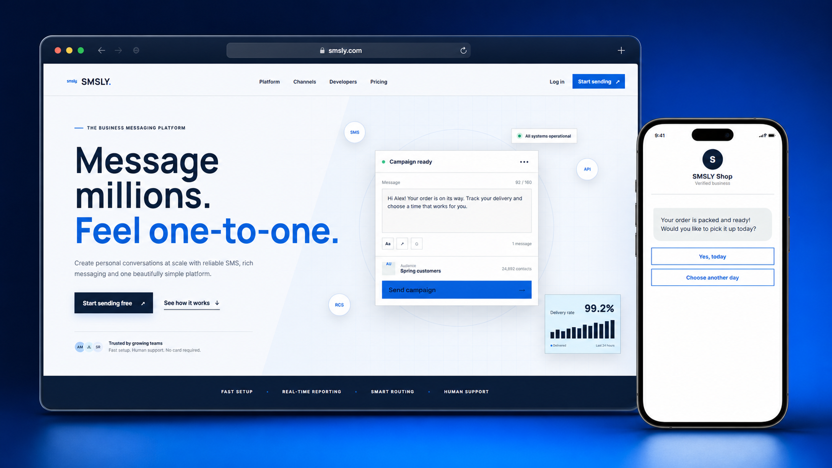 SMSLY business messaging platform and interactive mobile message